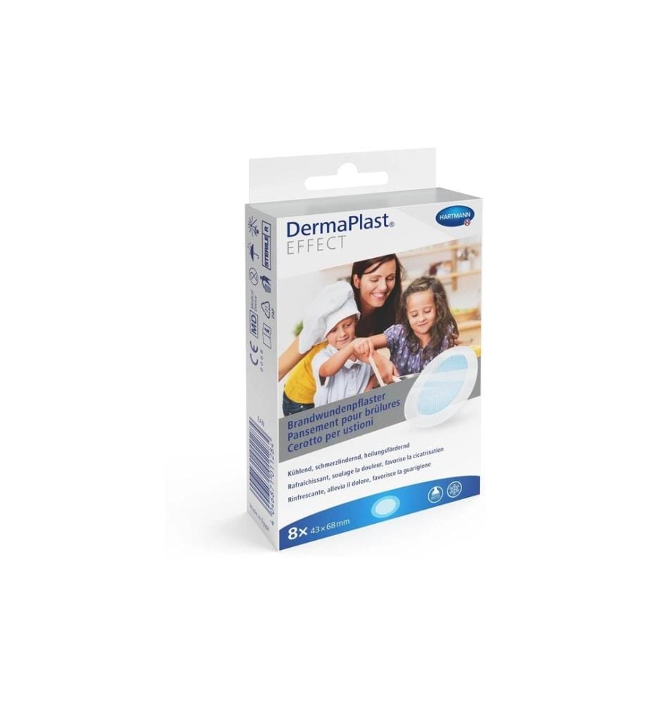 DermaPlast - Pansement pour brûlures Effect stérile 4.3 x 6.8 cm, 8 pièces