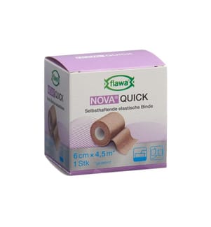 FLAWA - Nova Quick bande de fixation cohésive 6 cm x 4.5 m, couleur chair