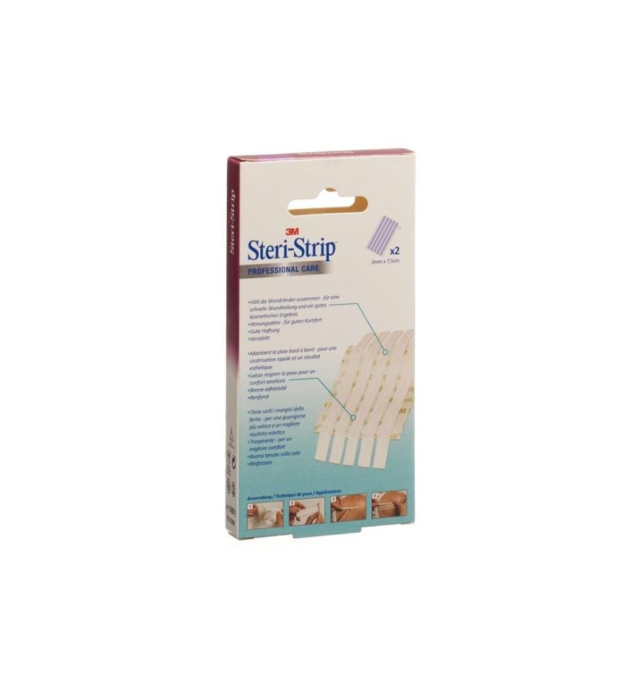 3M Steri-Strip - Bandes de fermeture des plaies blanches 3 x 75 mm, 10 pièces
