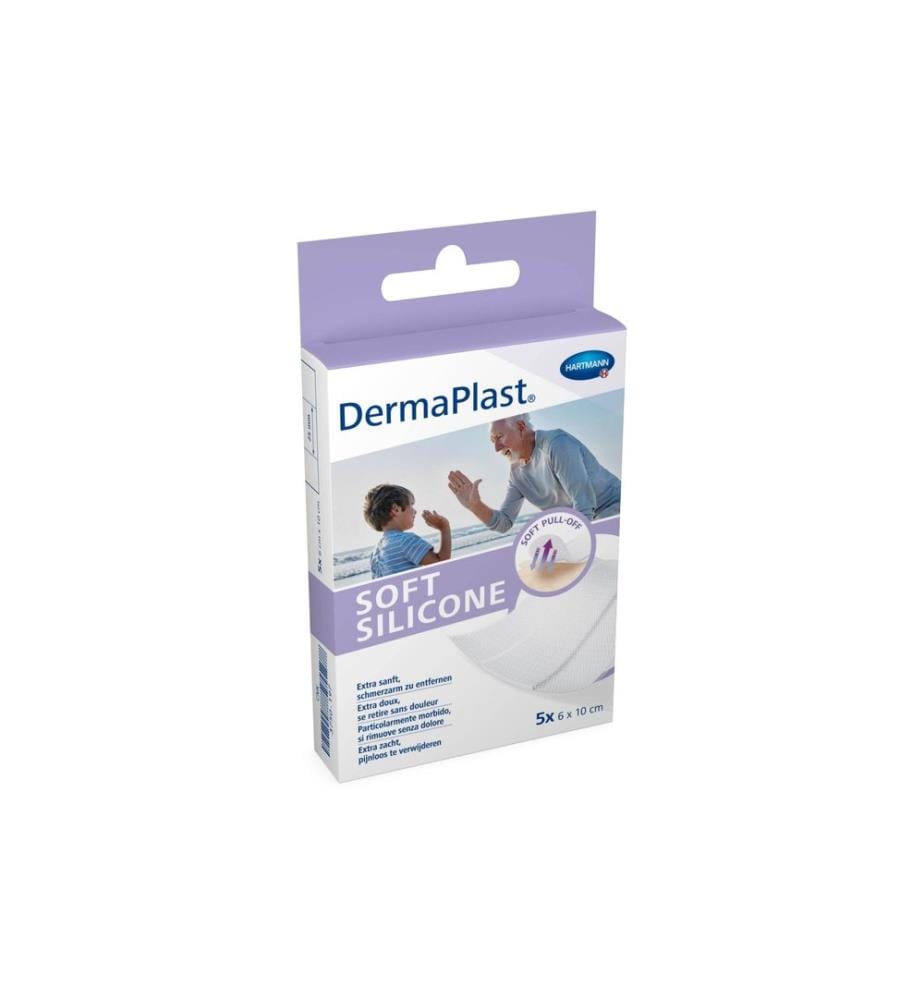 DermaPlast - Wundpflaster Soft Silicone zuschneidbar 6 x 10 cm 5 Stück