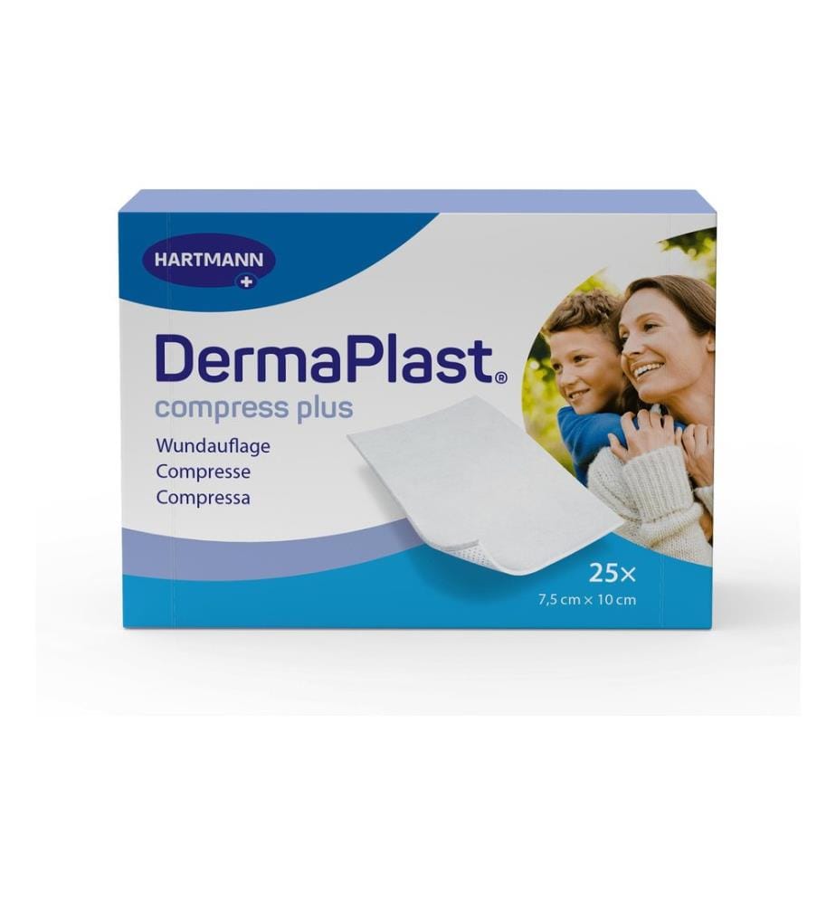 DermaPlast - Wundauflage Compress Plus 7.5 x 10 cm, 25 Stück