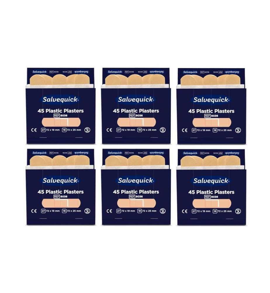 Cederroth - Salvequick Pflaster Plastik hautfarben 6 x 45 Stück