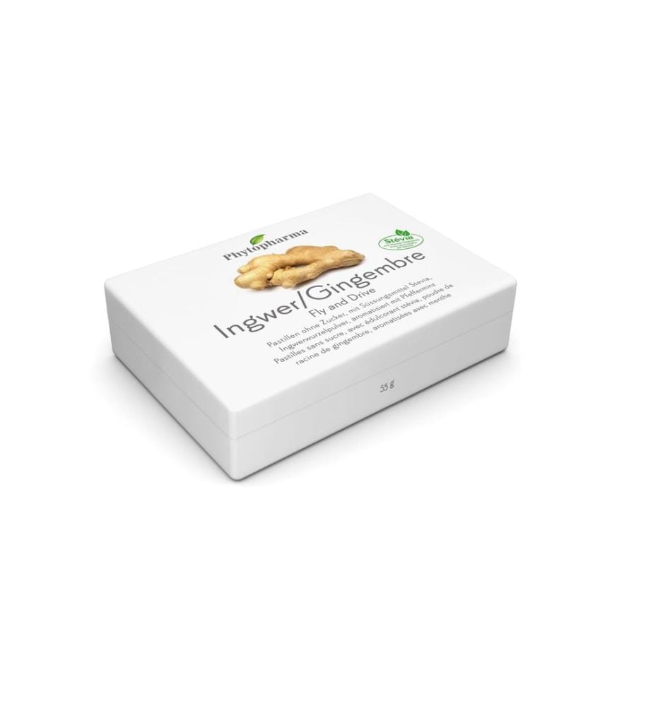 Phytopharma - Fly & Drive Pastilles de gingembre sans sucre 55 g