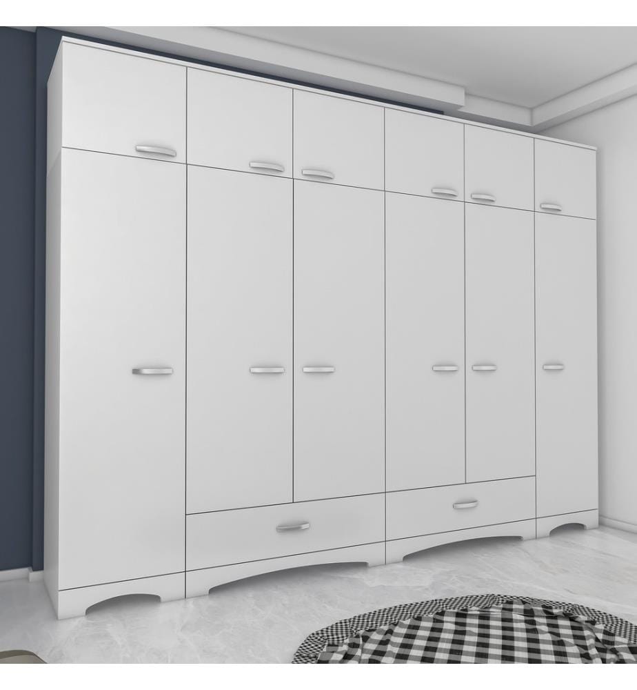 Armoire, blanche, 100 % panneaux de particules mélaminés de qualité E1