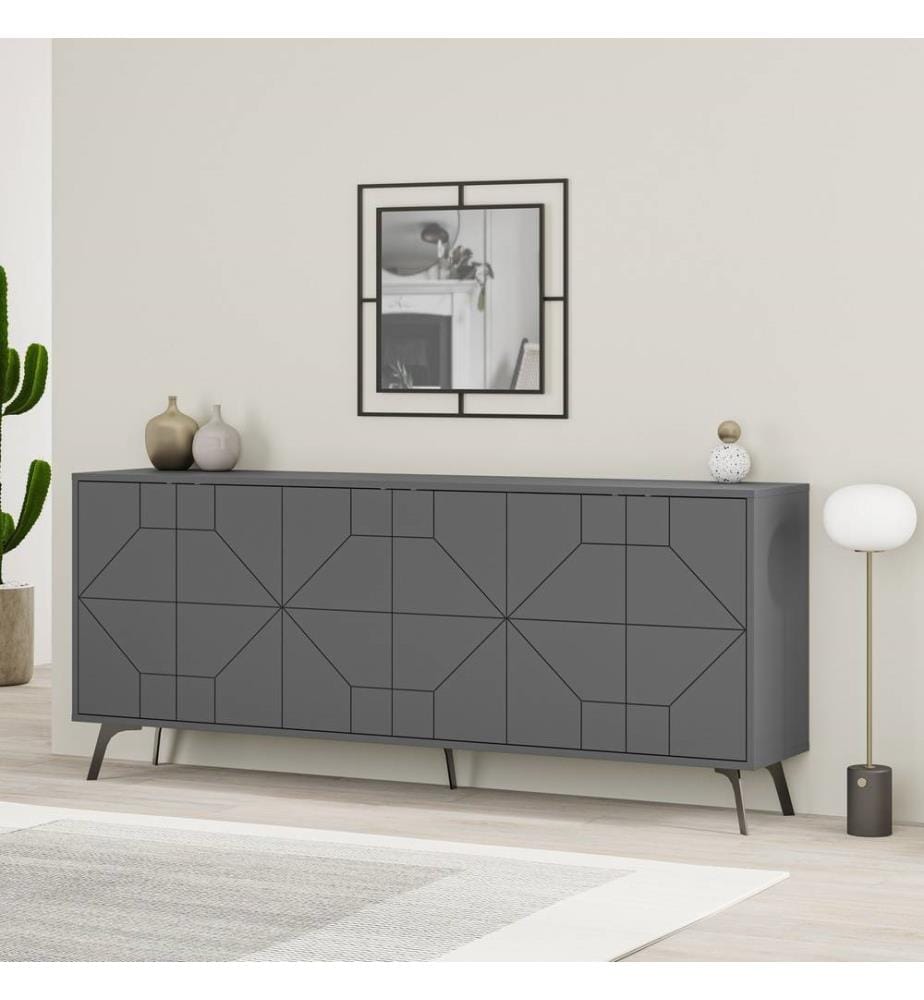 Console, anthracite, panneau de particules mélaminé
