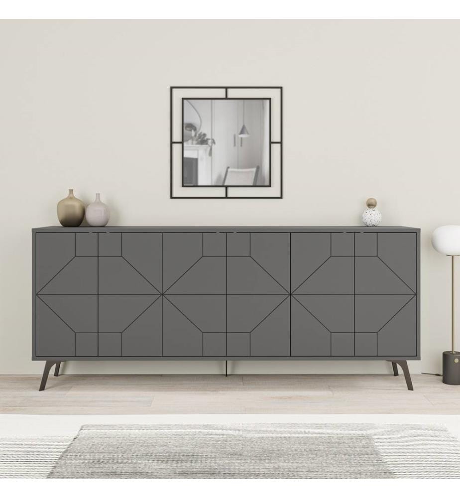 Console, anthracite, panneau de particules mélaminé