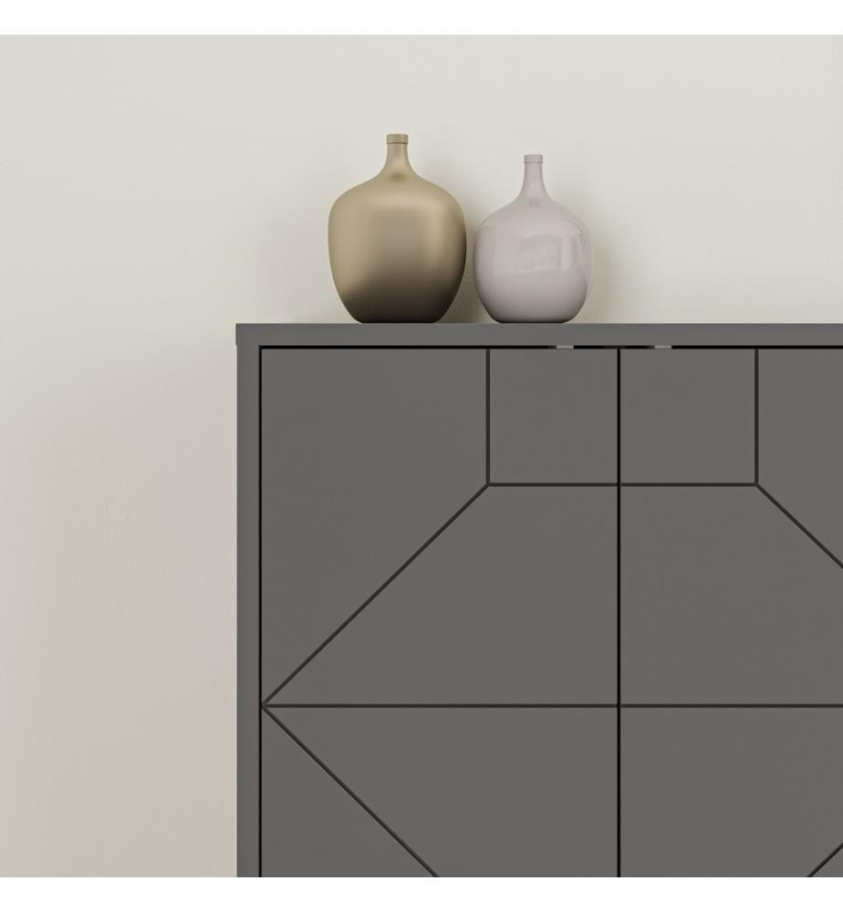 Console, anthracite, panneau de particules mélaminé