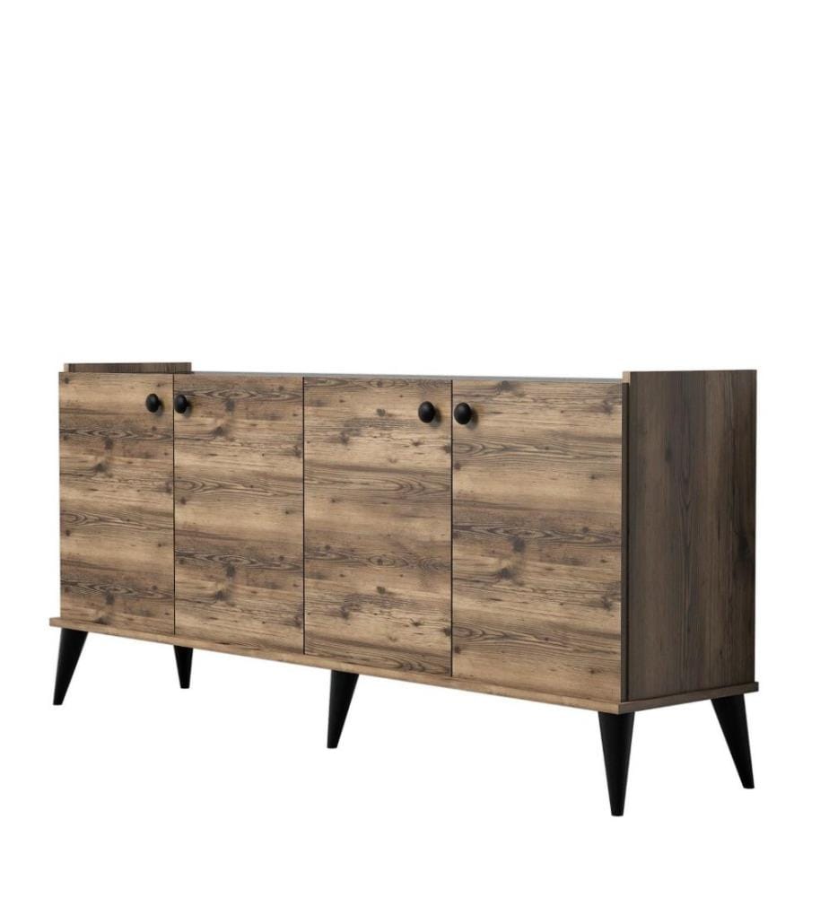 Console, noyer, panneau de particules mélaminé