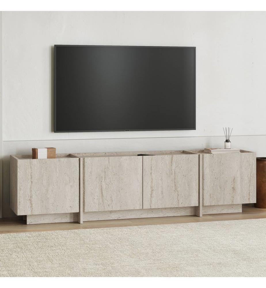 TV-Ständer, Travertin, 100 % melaminbeschichtete Spanplatte