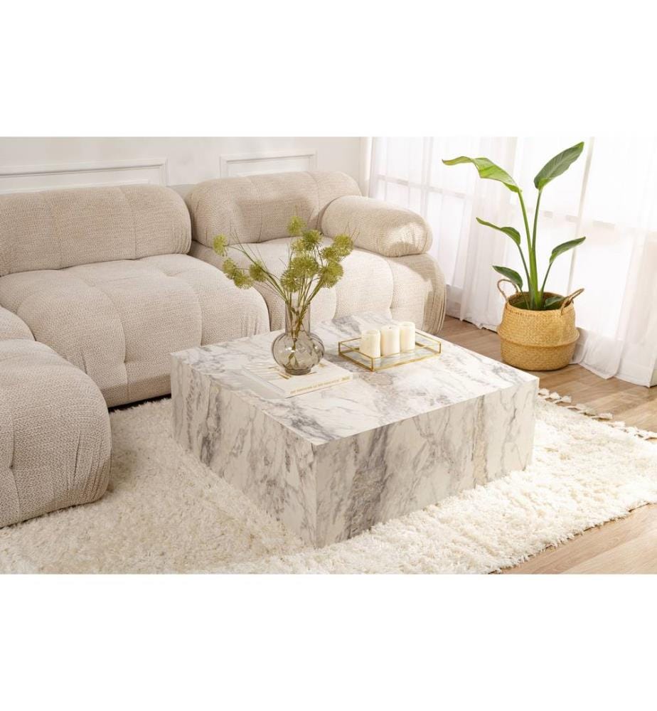 Couchtisch, Freesienmarmor, 100 % MDF