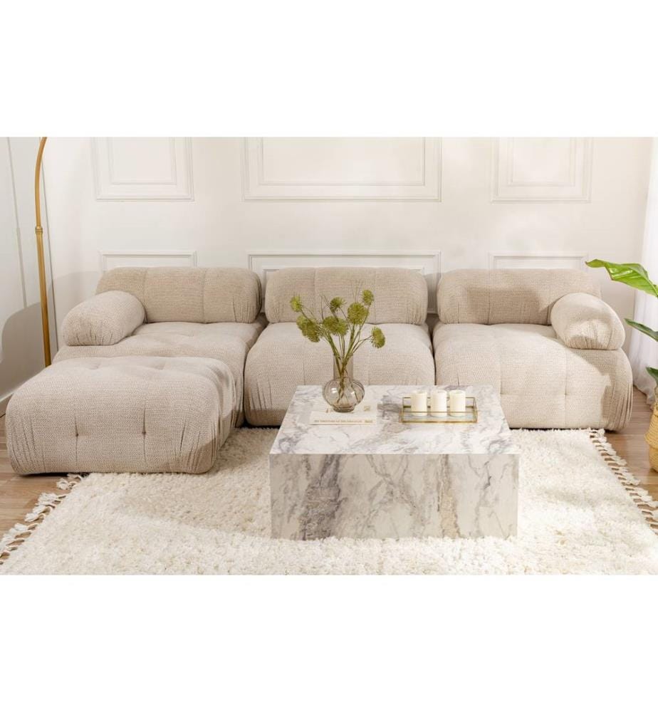 Couchtisch, Freesienmarmor, 100 % MDF