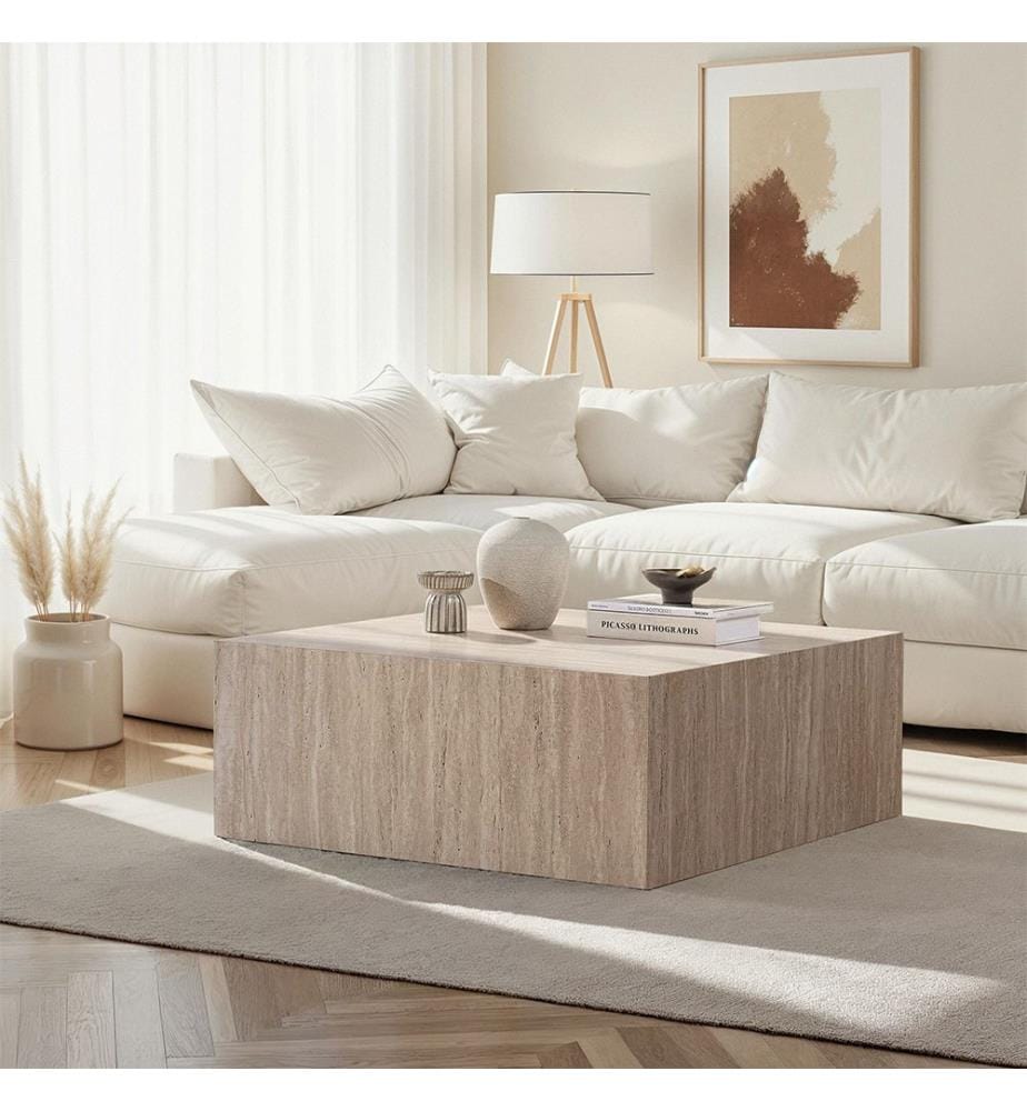 Tavolino da caffè, travertino, 100% MDF