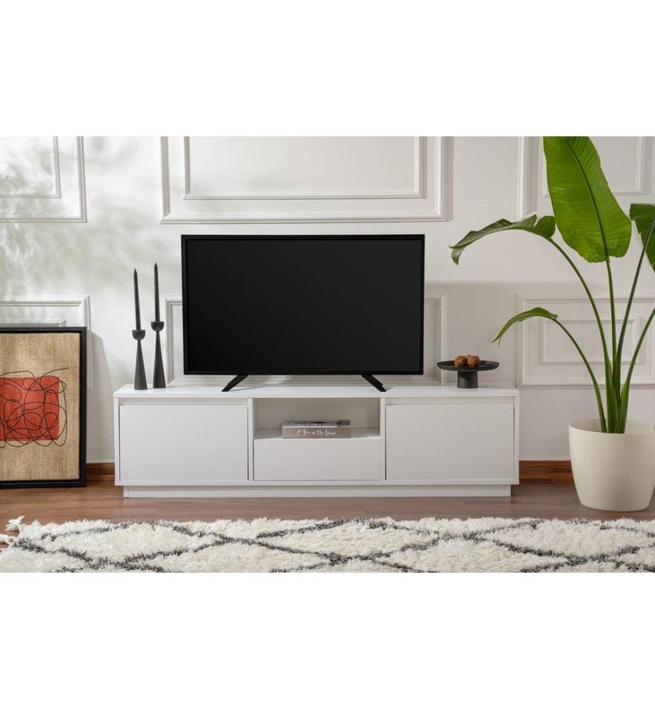 TV-Ständer, Naturweiss, 100 % melaminbeschichtete Spanplatte