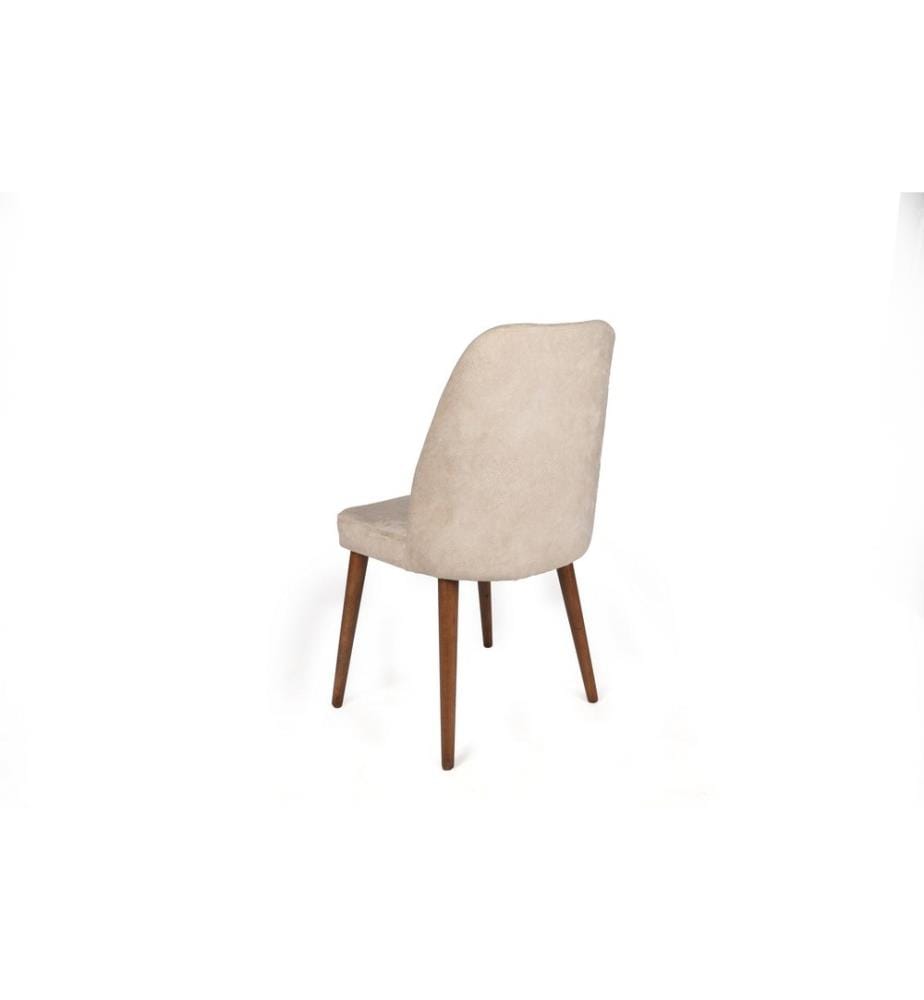 Ensemble de chaises, 4 pièces, beige, noyer, structure 