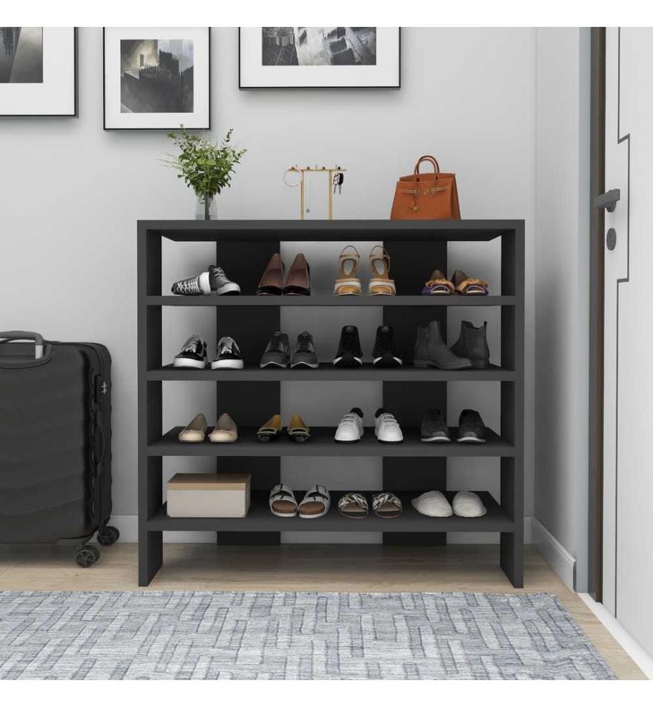 Schuhschrank, Anthrazit, melaminbeschichtete Spanplatte