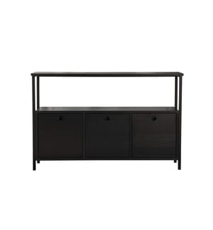 Console, Bois Noir, Noir, Panneau de Particules 100% Revêtement Mélaminé