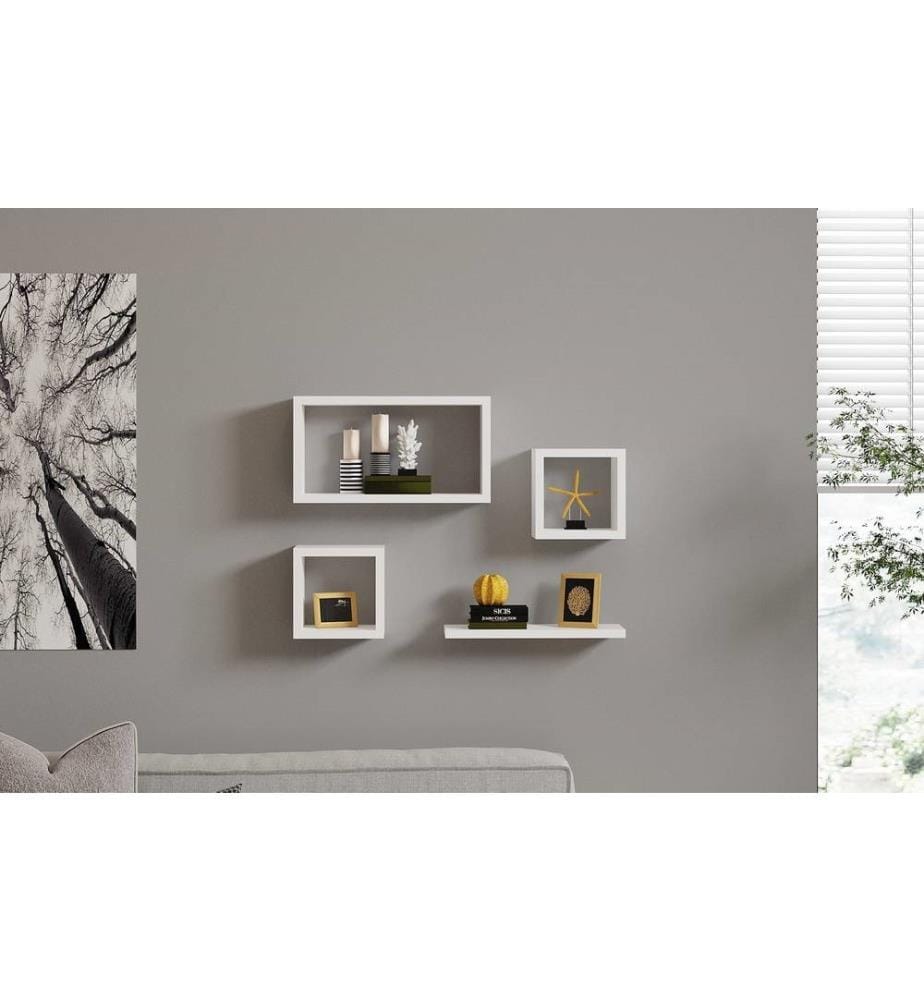 Étagère murale, blanche, panneau de particules mélaminé