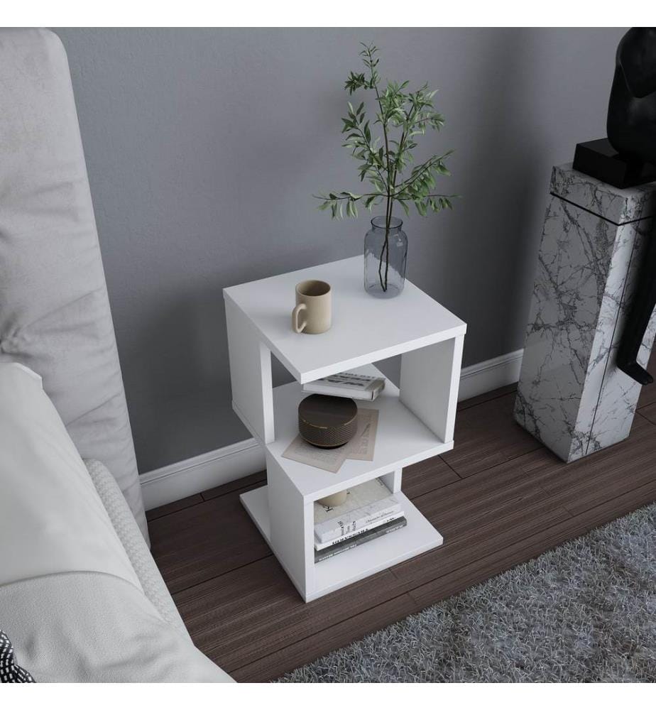 Nightstand, White, Melamine Coated Particle Board