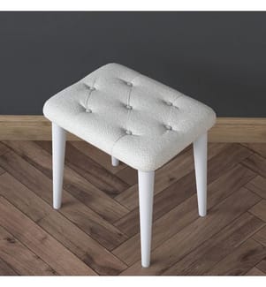 Hocker, weiss, 100 % melaminbeschichtete Spanplatte (Qualität E1)