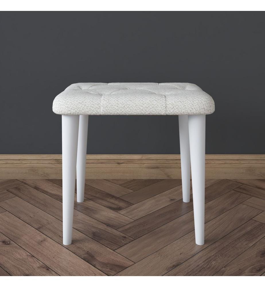 Hocker, weiss, 100 % melaminbeschichtete Spanplatte (Qualität E1)