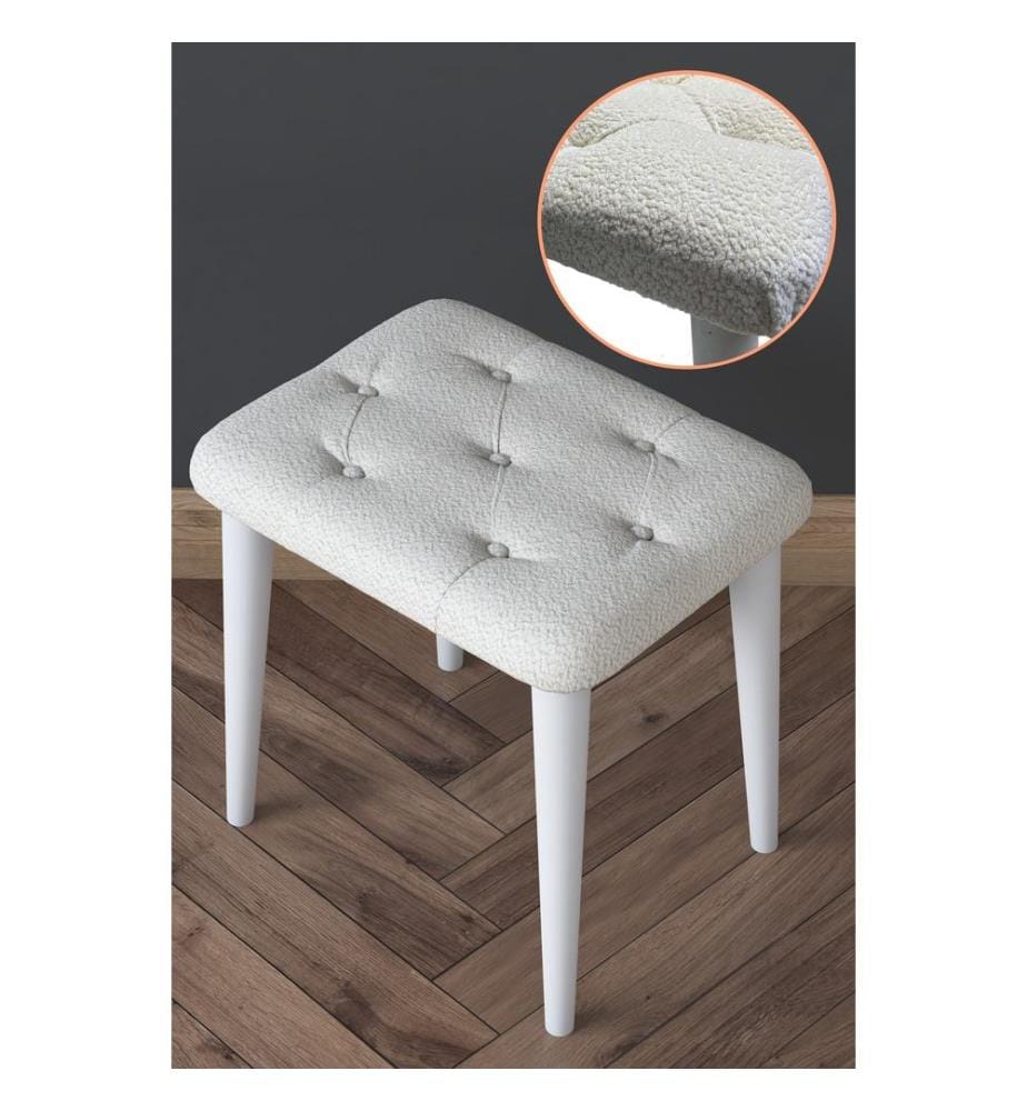 Hocker, weiss, 100 % melaminbeschichtete Spanplatte (Qualität E1)