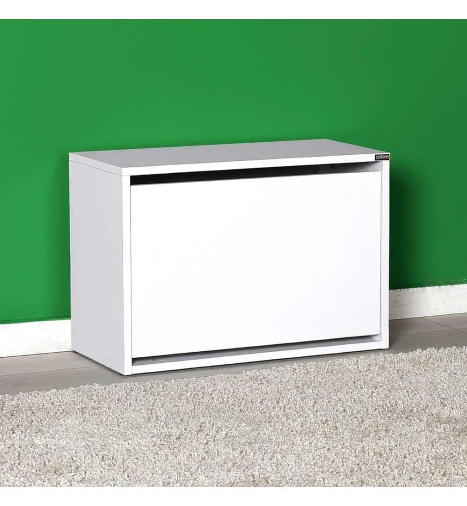 Schuhschrank, weiss, melaminbeschichtete Spanplatte