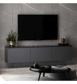 TV Stand, Anthracite, Melamine Coated Particle Board