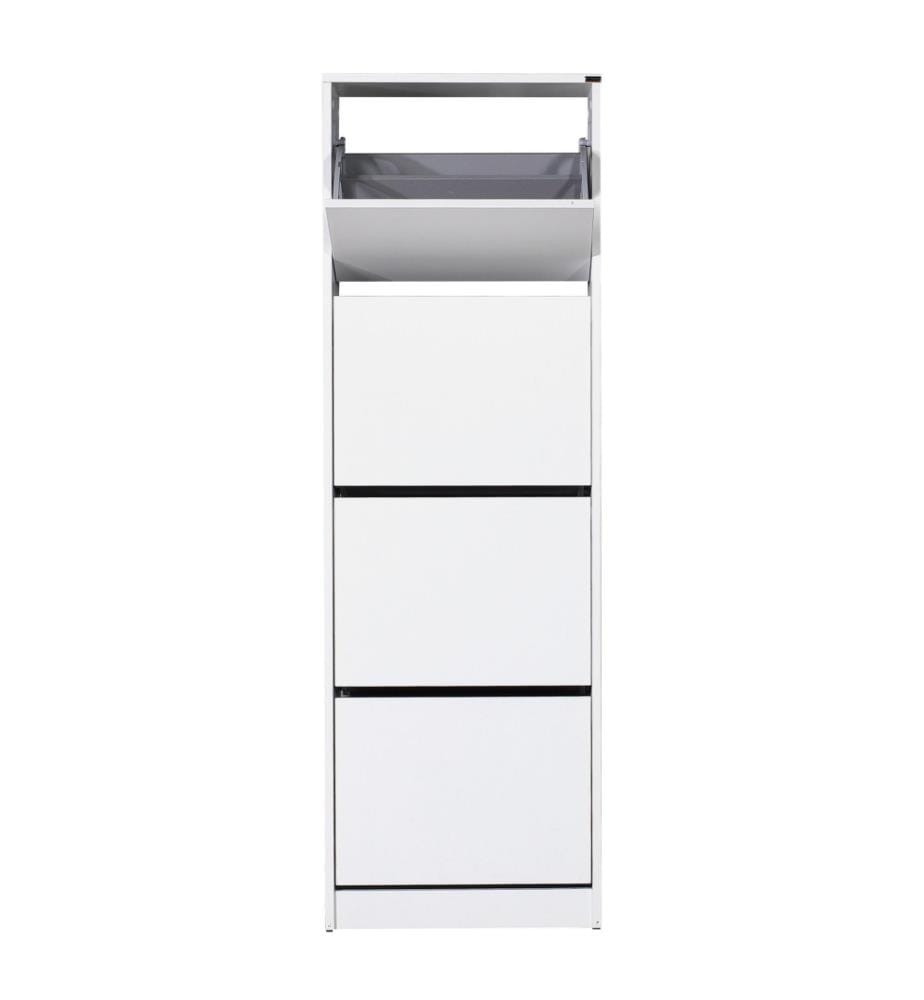 Schuhschrank, weiss, melaminbeschichtete Spanplatte