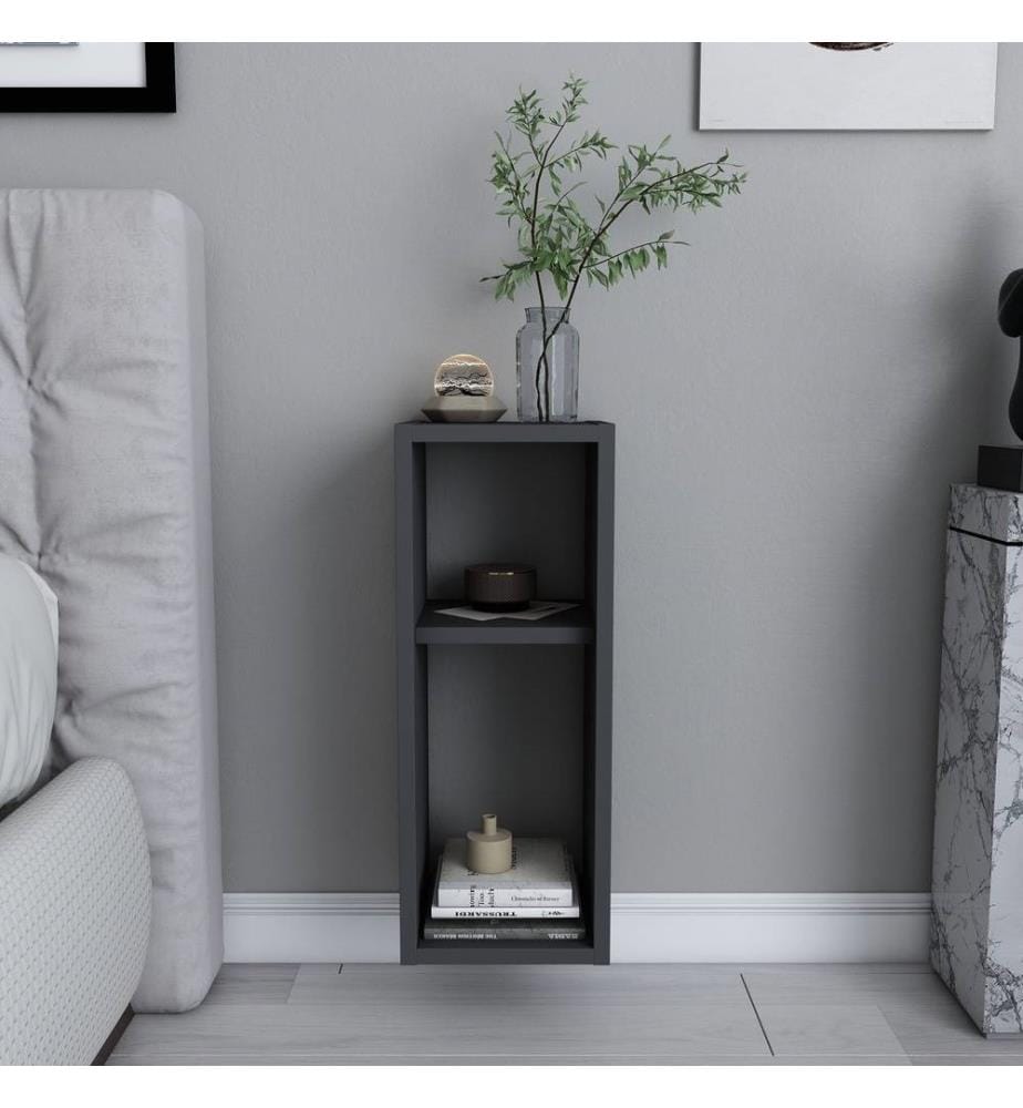 Nightstand, Anthracite, Melamine Coated Particle Board