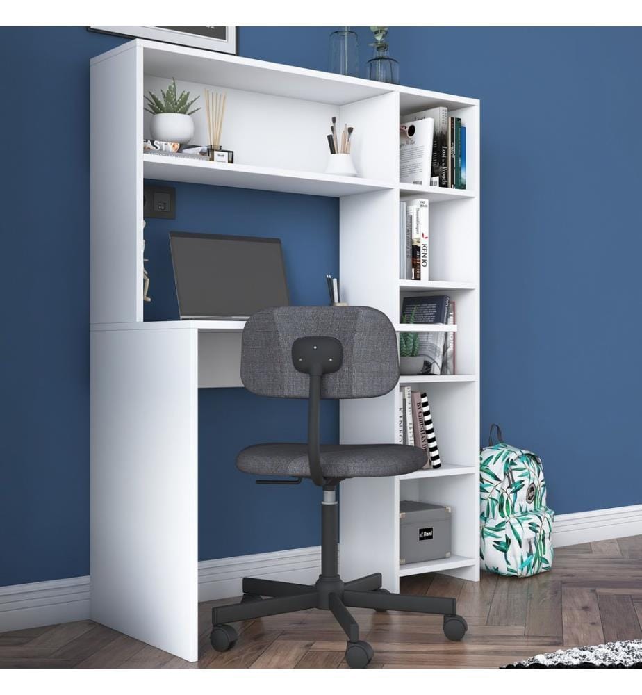 Study Desk, White, Melamine Coated Particle Board