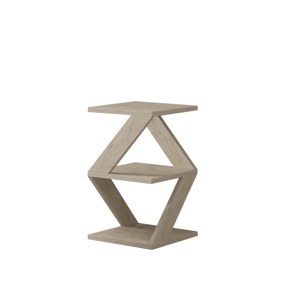 Table d'appoint, travertin, panneau de particules 100% recouvert de mélamine