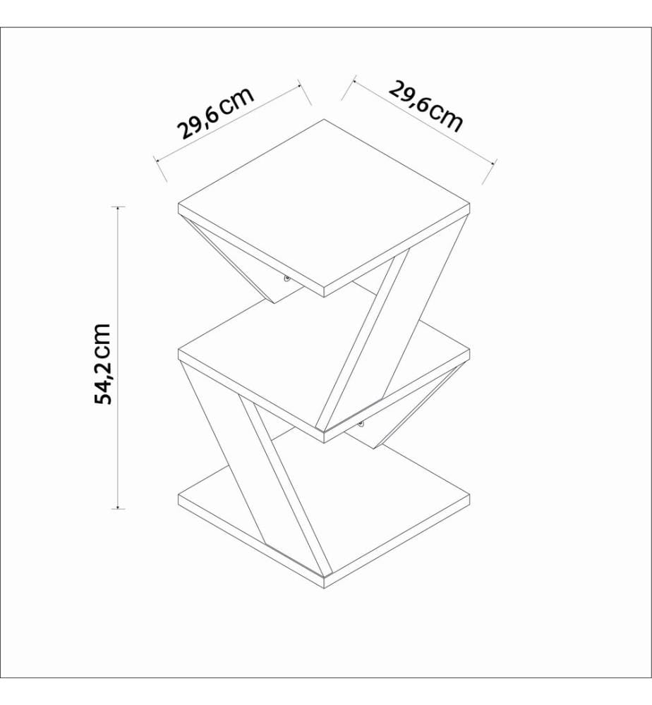 Table d'appoint, travertin, panneau de particules 100% recouvert de mélamine