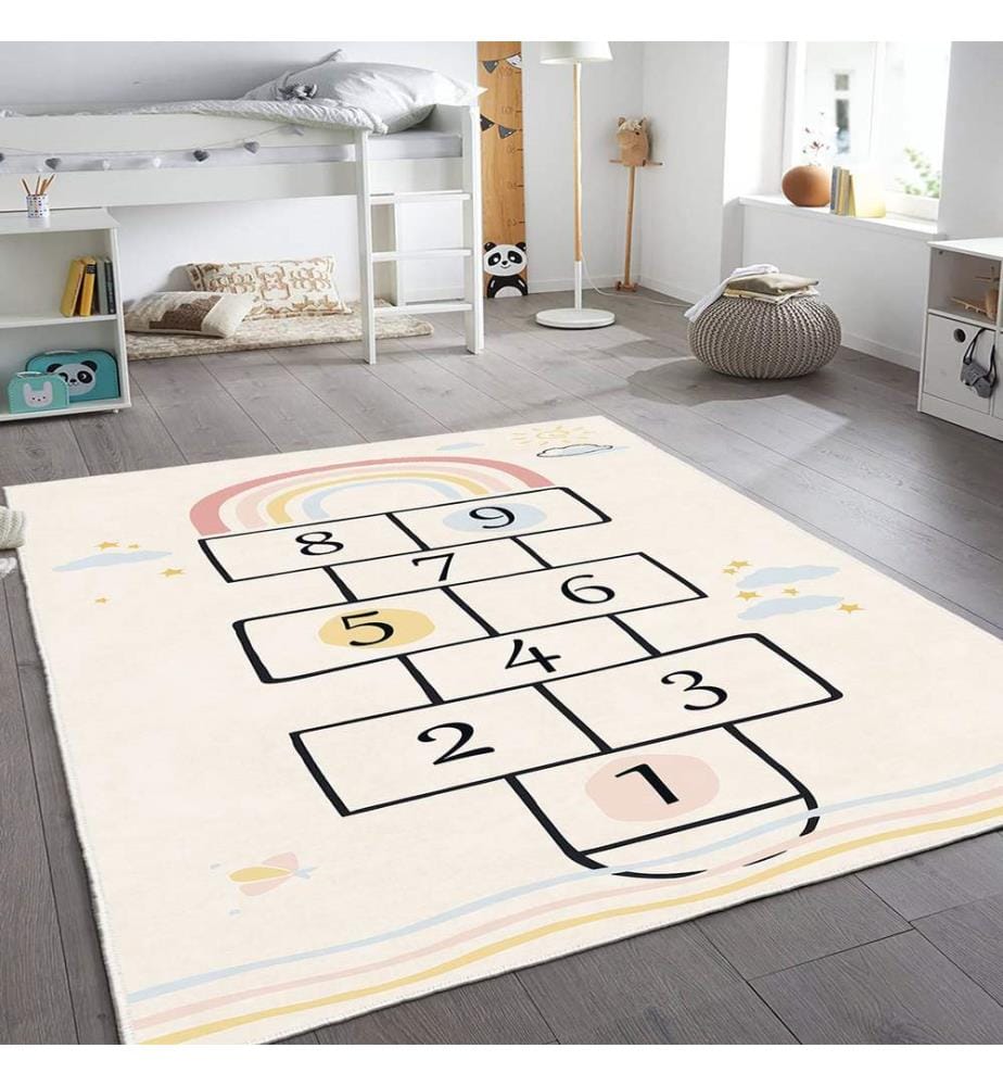 Teppich, 80 x 120 cm, Creme, 100 % Polyester