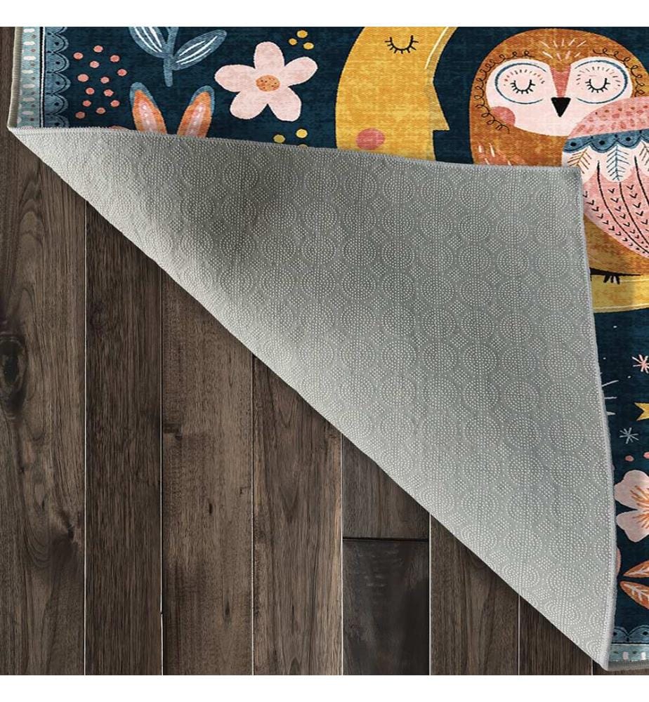 Tappeto, 100 x 300 cm, blu navy, 100% poliestere