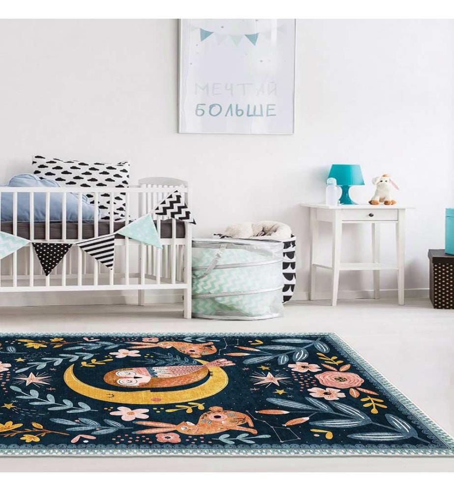 Teppich, 50 x 80, Marineblau, 100 % Polyester