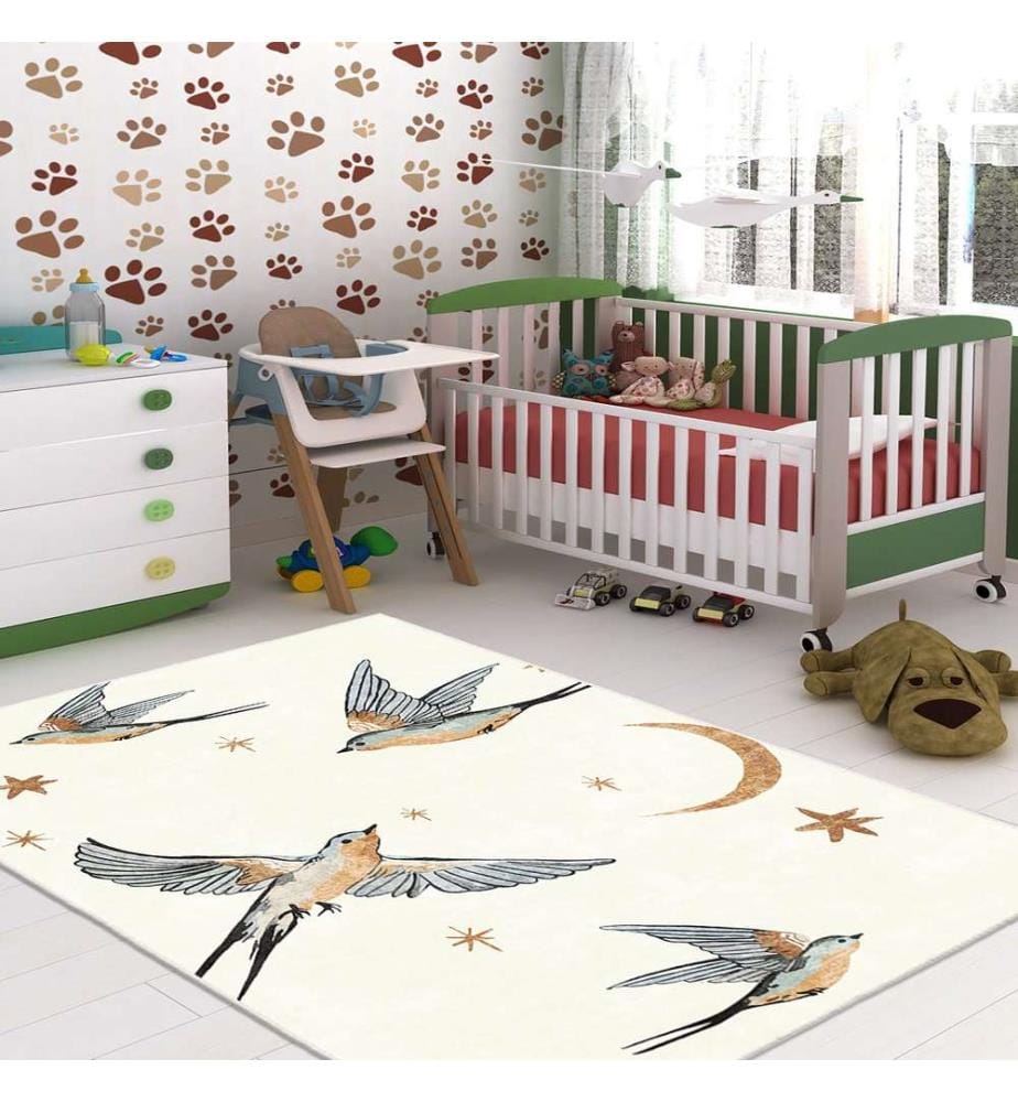 Tappeto, 120 x 180 cm, color crema, 100% poliestere