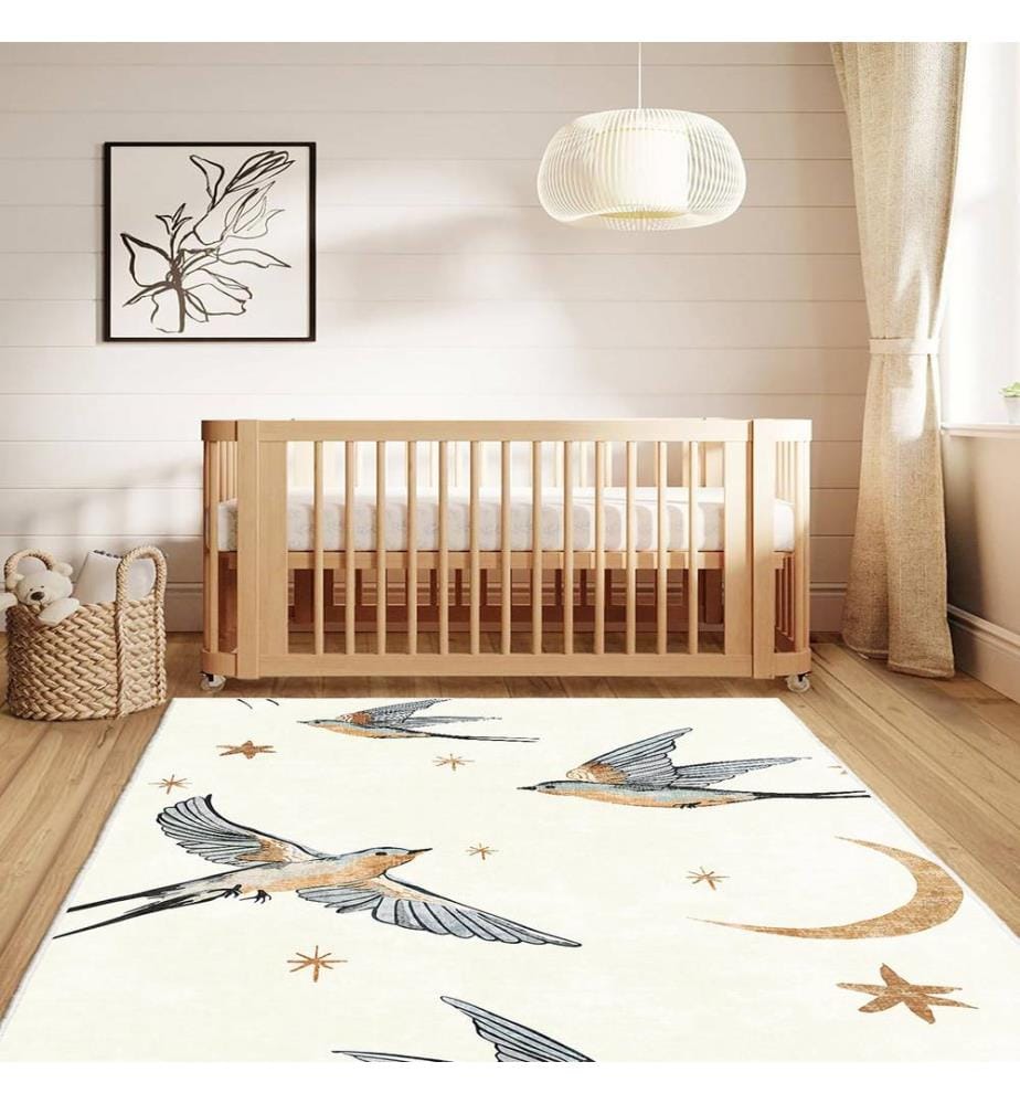 Tappeto, 140 x 220 cm, color crema, 100% poliestere