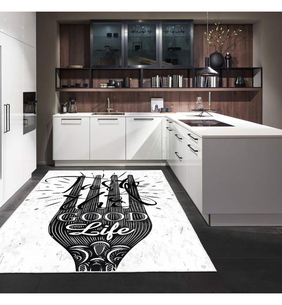 Tappeto, 140 x 220 cm, bianco, 100% poliestere
