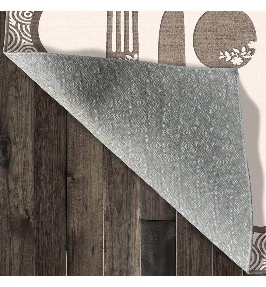 Tappeto, 80 x 300 cm, color crema, 100% poliestere