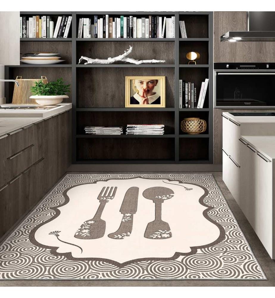 Tappeto, 80 x 150 cm, color crema, 100% poliestere