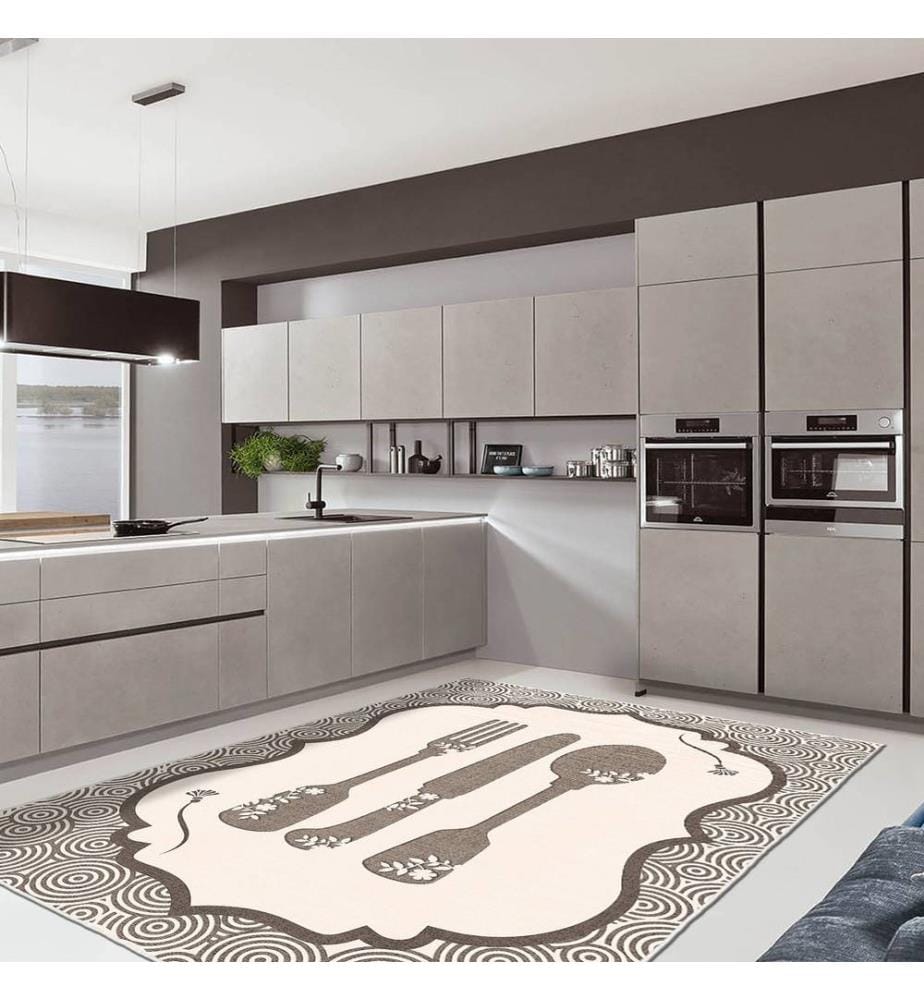 Tappeto, 60 x 100 cm, color crema, 100% poliestere