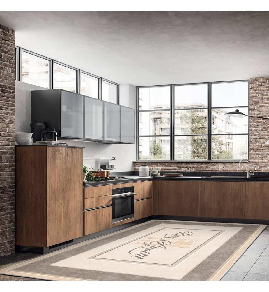 Tappeto, 140 x 220 cm, color crema, 100% poliestere
