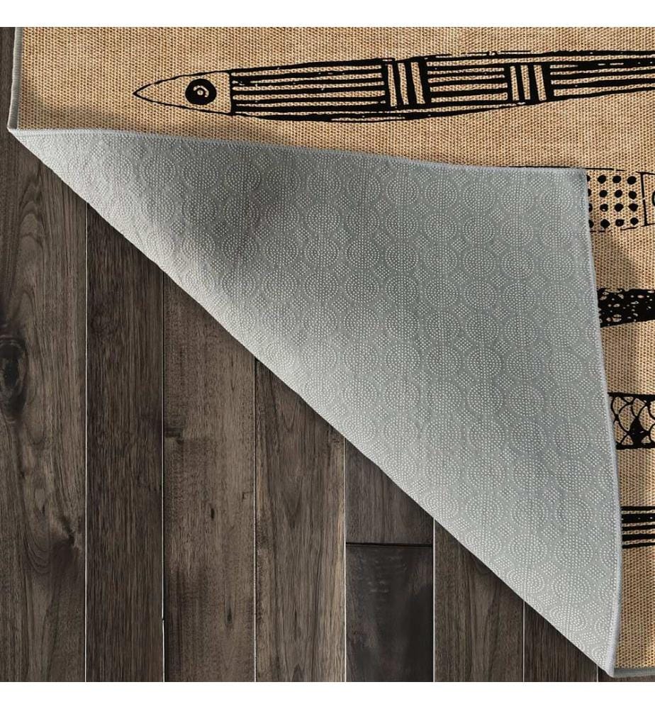 Tappeto, 100 x 200 cm, effetto rovere, 100% poliestere