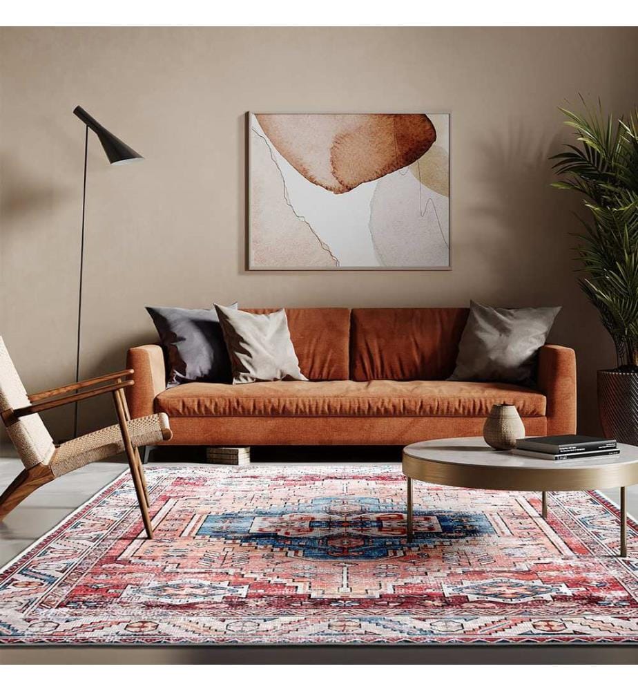 Tappeto, 140 x 220 cm, rosso, 100% poliestere