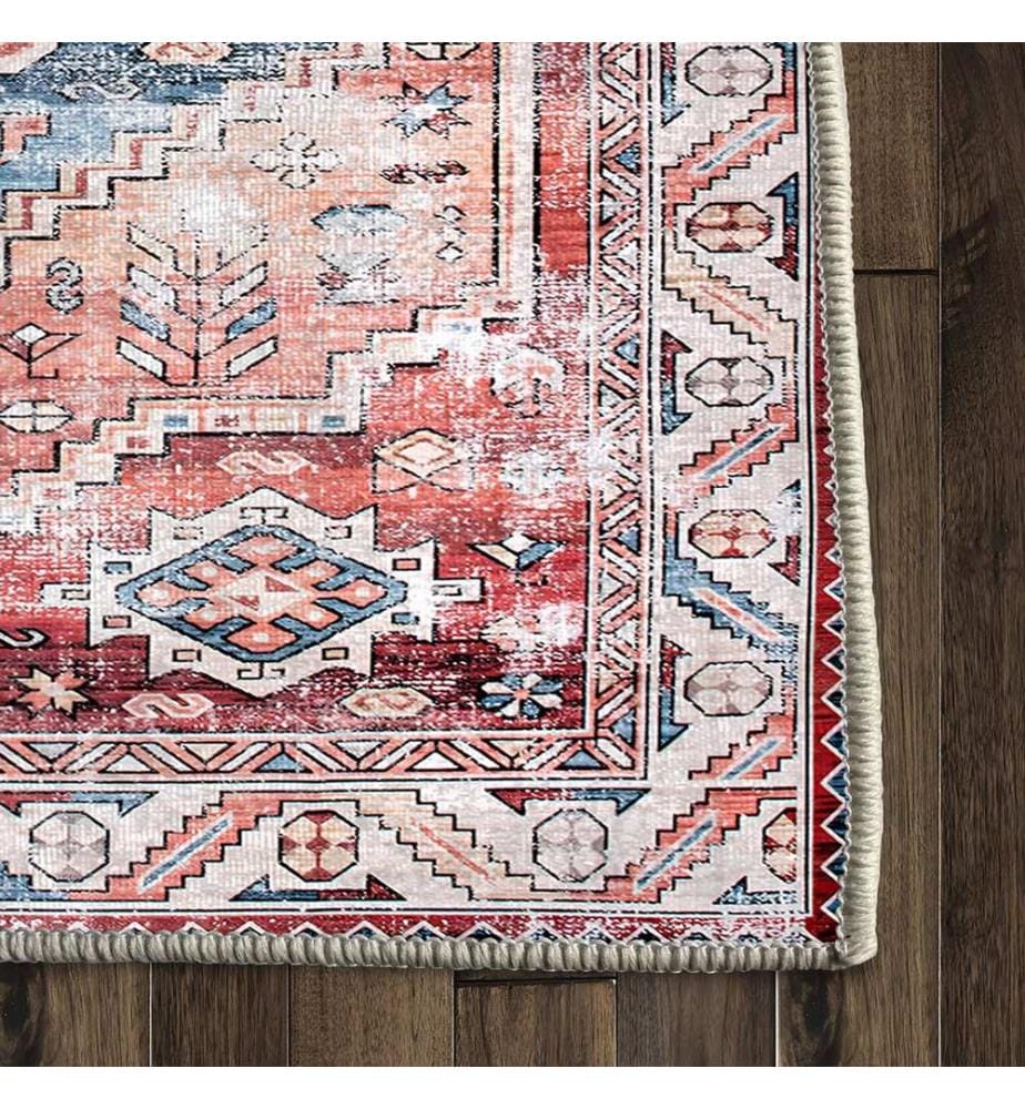Tappeto, 140 x 220 cm, rosso, 100% poliestere