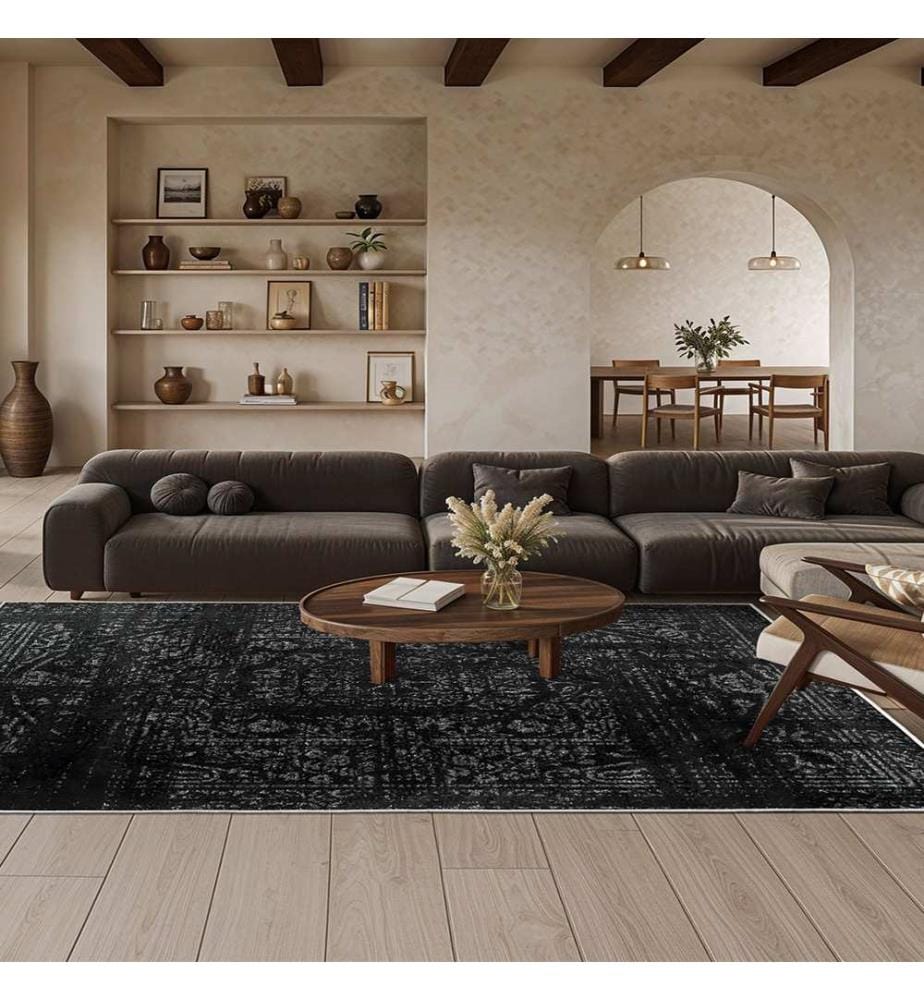Tapis, 80 x 300, noir, 100% POLYESTER