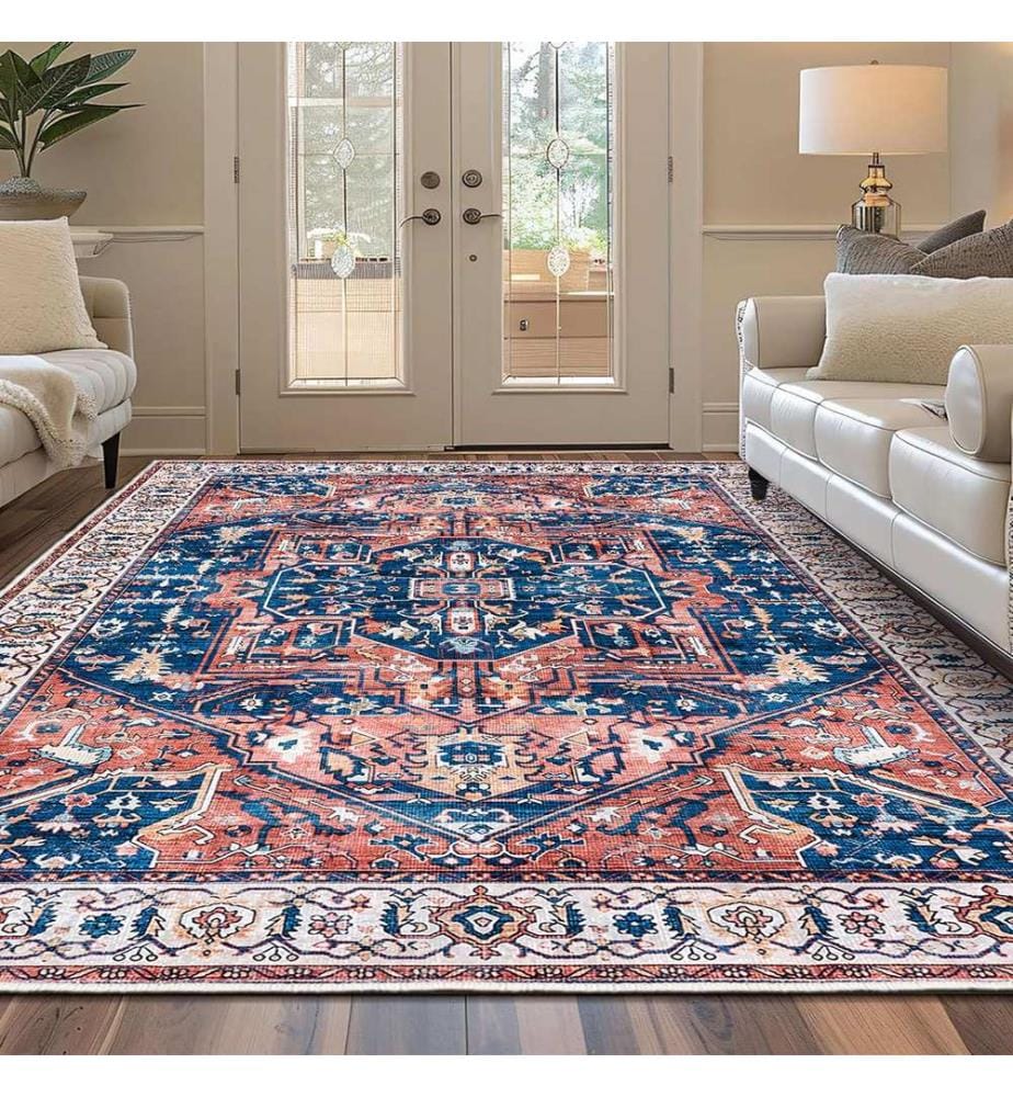 Teppich, 40 x 60, Blau, 100 % Polyester