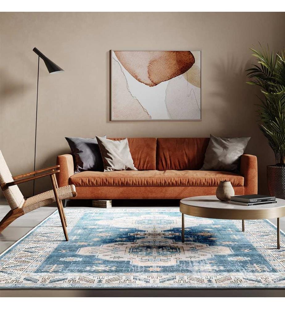 Tappeto, 100 x 300, blu, 100% poliestere