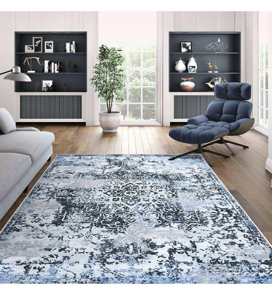 Tappeto, 80 x 150, blu, 100% poliestere