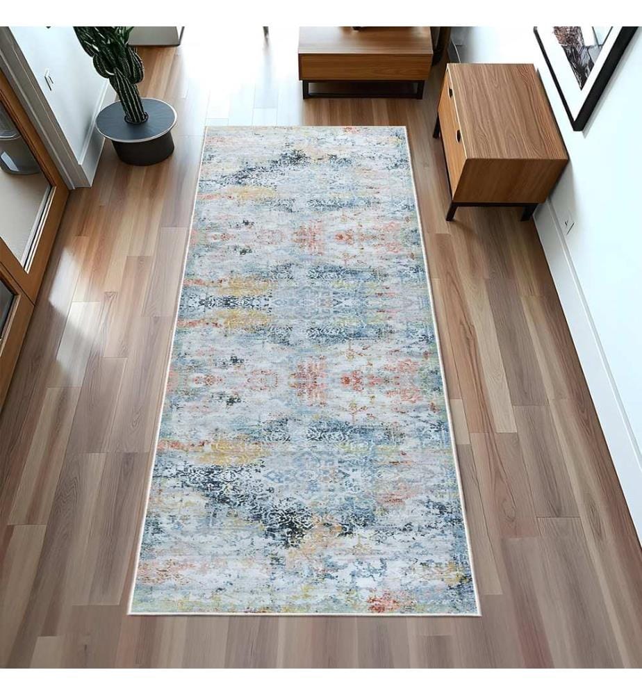 Tappeto, 100 x 300, blu, 100% poliestere